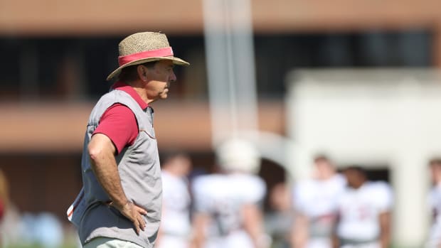 Nick Saban, Alabama football practice - April 10, 2023